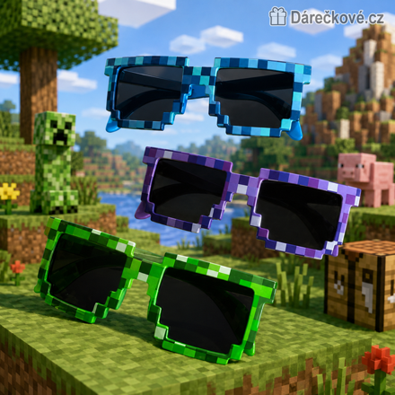 Sluneční brýle ve stylu Minecraft