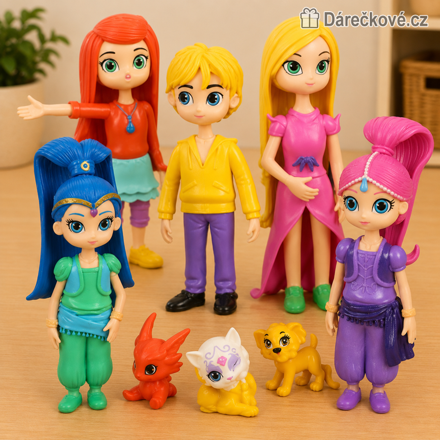 Figurky Shimmer and Shine 8 ks | Pohádkové figurky Třpytka a Světla