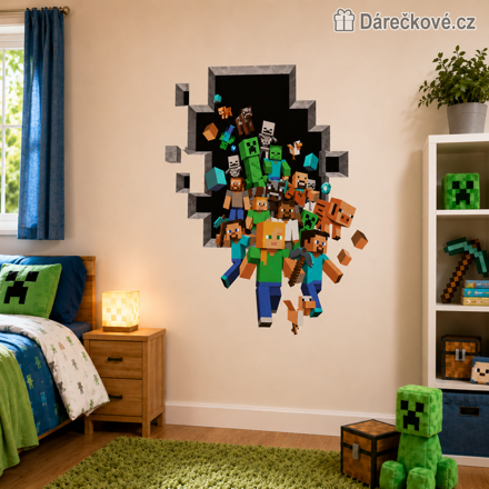 3D samolepka Minecraft, vel. 70x50cm