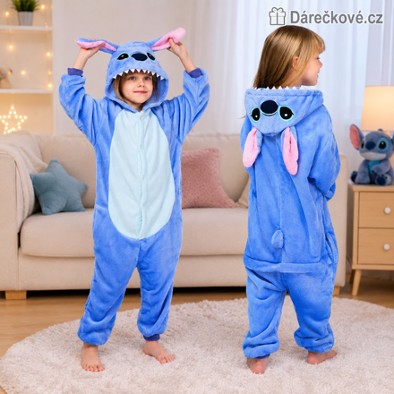 Kostým / Overal Lilo & Stitch (modrý/růžový)
