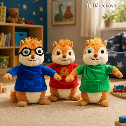Plyšáci Alvin a Chipmunkové, sada 3ks