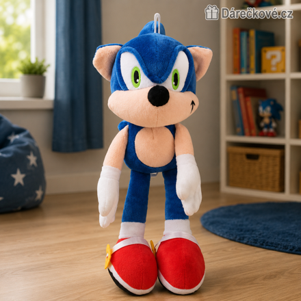 Plyšák ze seriálu Dobrodružství Ježka Sonica / Sonic, 30cm