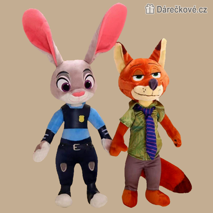 Zootropolis – plyšová Judy Hopkavá a lišák Nick Wilde 40/50cm