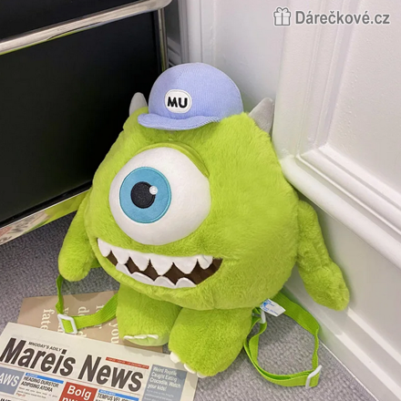 Dětský plyšový batoh (batůžek) s motivem Příšerky s.r.o. - Mike Wazowski