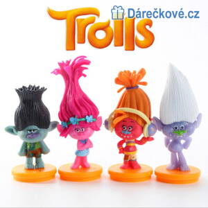 Čtyři figurky z filmu Trolové (Trolls)