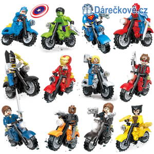 Figurky hrdinů Avengers s motorkami, 12 ks, kompatibilní s Lego