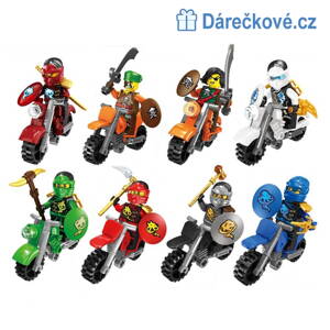 Figurky Ninjago s motocykly 8ks, kompatibilní s Lego