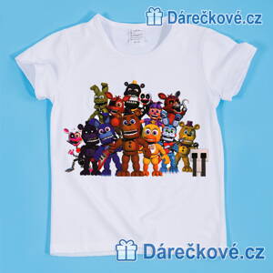 Tričko z oblíbené hry Five Nights at Freddy's - bílé (pro kluky i holky)