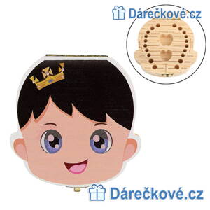 Dřevěná krabička na dětské mléčné zoubky - kluk