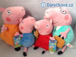 Plyšové Prasátka ze seriálu Prasátko Pepina 4x - rodina 