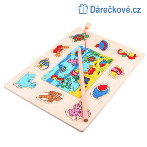 Zábavné rybářské puzzle s mořskými rybami