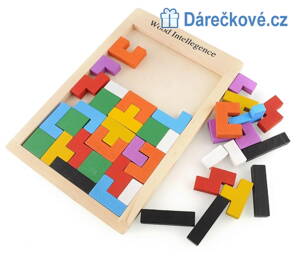 Dřevěné skládací kostky puzzle Tetris