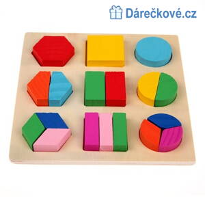 Dřevěné puzzle tvary typu Montessori