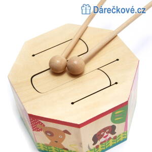 Dřevěný bubínek s paličkami 
