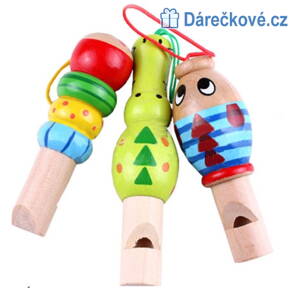 Dřevěná malovaná píšťalka