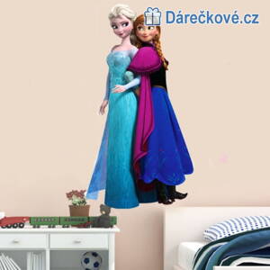 Samolepka Ledové království 74x40 cm - Elza a Anna (Frozen)