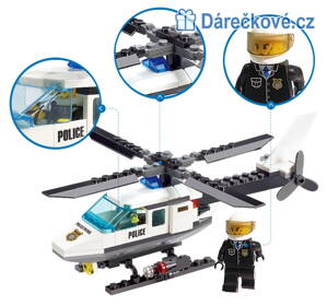 Policejní vrtulník 102 dílků kompatibilní s Lego 