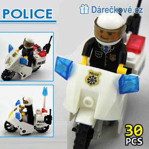 Policejní motorka s policistou 30ks, kompatibilní s Lego  
