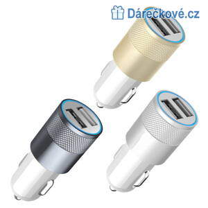 Hliníková USB nabíječka do auta  