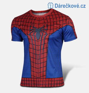 Pánské fitness tričko Spiderman červeno-modrý 