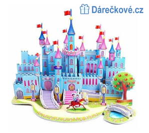 3D kvalitní papírové puzzle -Modrý hrad