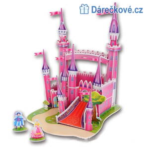 3D kvalitní papírové puzzle - Růžový hrad