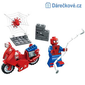 Spiderman s motorkou 36 dílků, kompatibilní s Lego