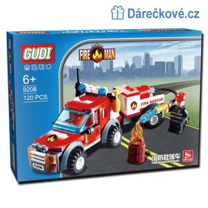 Hasičské auto, 120dílků, kompatibilní s Lego 