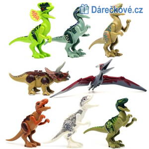 Dinosauři z Jurského parku, 8ks, kompatibilní s Lego