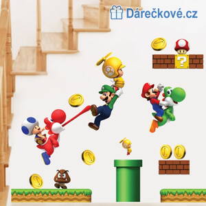 Super Mario samolepka na zeď, složená 60x30cm