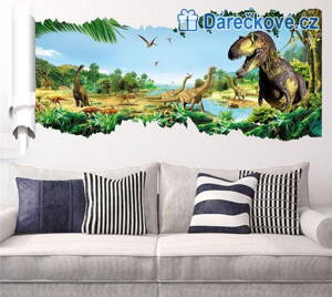 Dinosauři plakát typ 1, samolepka na zeď, vel. 90x46cm