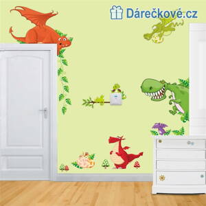Samostatní kreslení dinosauři, samolepka na zeď