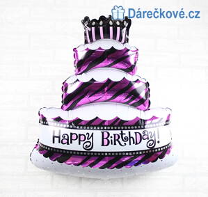 Narozeninový velký foliový balón Happy Birthday, vel. 100x69 cm 