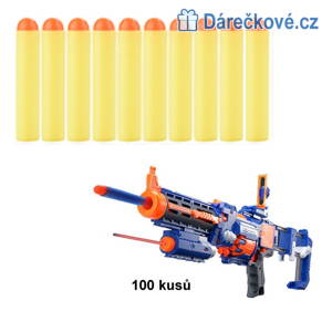 Náhradní náboje do pistole Nerf, 100 Ks, vel. 7.2cm - žluté 