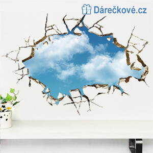 3D samolepka díry ve zdi, 70x50 cm
