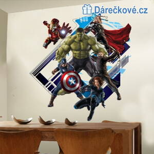 3D samolepka na zeď Avengers, 60x60cm