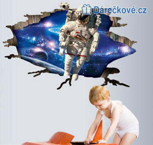 3D samolepka na zeď Astronaut, vel.90x60 cm