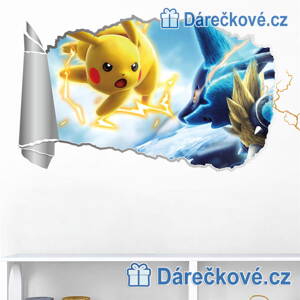 Pokemon, samolepka na zeď, typ 2 – Pikachu