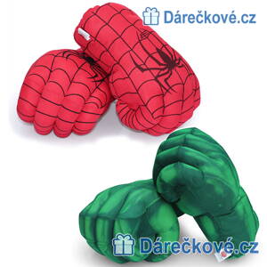 Velké plyšové boxovací rukavice pro děti, Spiderman a Hulk