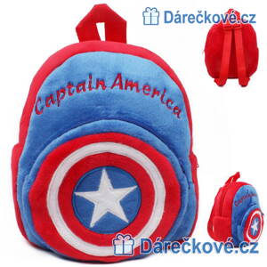 Dětský plyšový batoh (batůžek) s motivem Kapitán Amerika (Avengers)