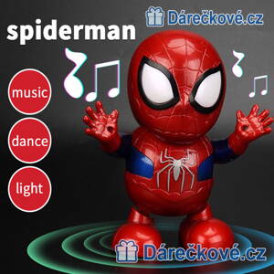 Svítící, hrající a tancující Spiderman, vel. 19cm