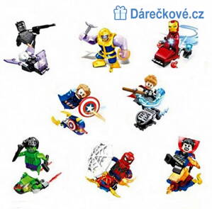Super hrdinové 8 figurek + 8 vozidel, kompatibilní s Lego