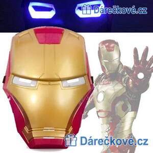 Svítící plastová maska s LED Iron man (Avengers)