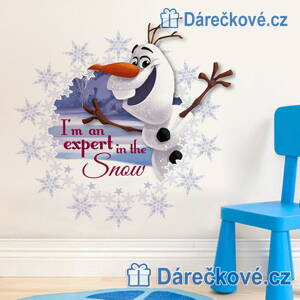 Samolepka Ledové království - sněhulák Olaf expert (Frozen)