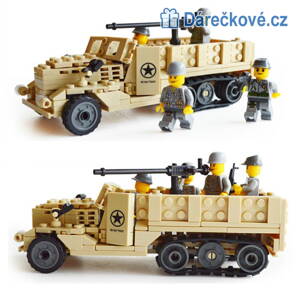 Vojenský nákladní automobil, 205 dílků, kompatibilní s lego