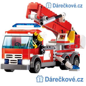 Hasičské auto s pohyblivým ramenem, 244 dílků, kompatibilní s Lego