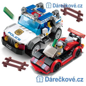 Policejní auto a formule, 264 dílků, kompatibilní s Lego