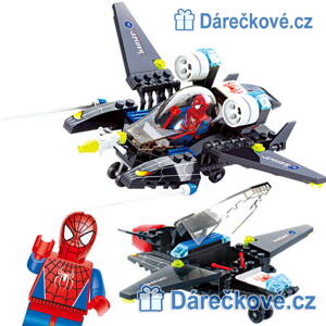 Spiderman a stíhací letadlo, 112 dílků, kompatibilní s Lego