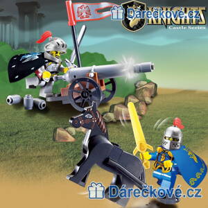 Rytíř na koni a rytíř s dělem Knights, 42 dílků (stavebnice typu Lego)