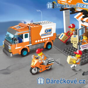 Poštovní auto, motorka a sklad Express, 334 dílků (stavebnice typu Lego)